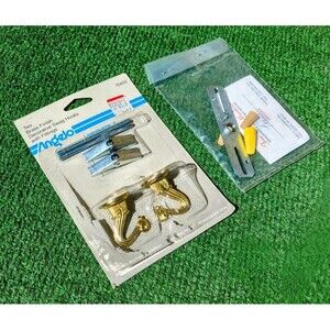 USA Made Angelo Swag Hook Kit w/Mounting Hardware Brass Finish (6pcs) 70450 NOS
